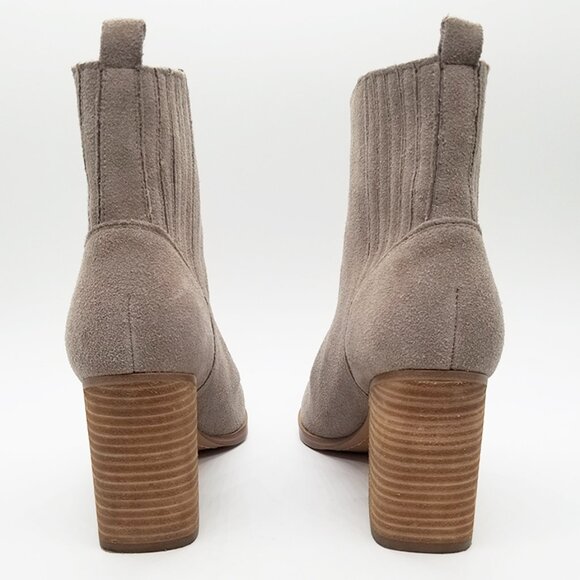 Marc Fisher Ommie Pointed Toe Boots 9M Pull On Block Heel Western Suede Leather - Picture 7 of 16